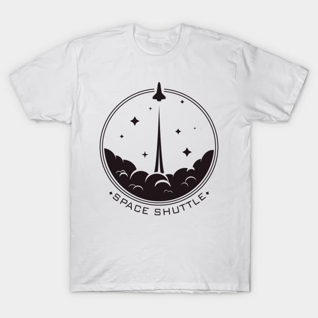 Space Shuttle Minimalist Mission Patch T-Shirt by Spatial Beings